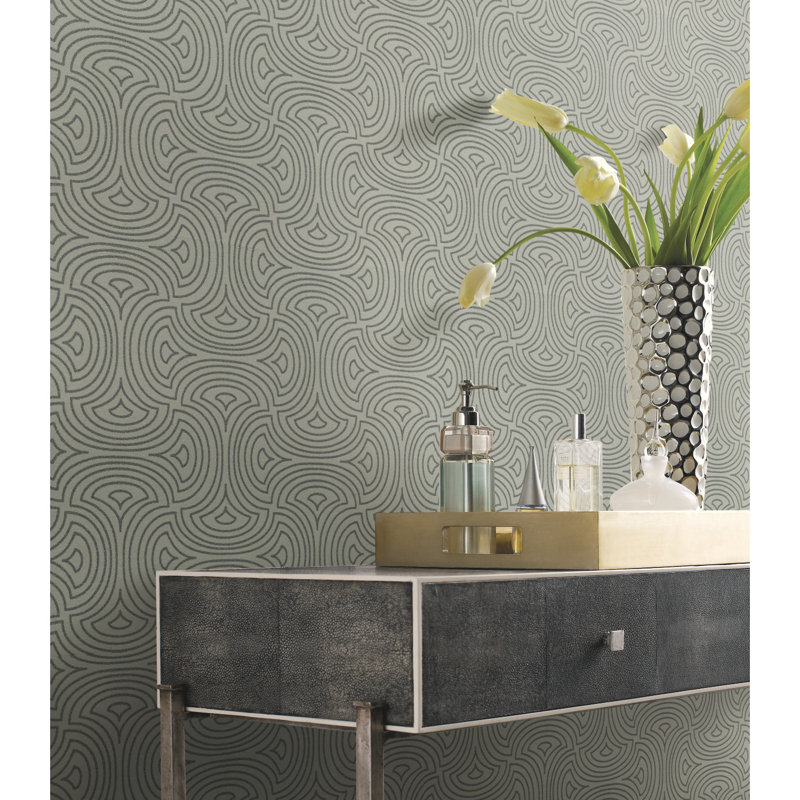 Geometric Wallpaper Roll by Candice Olson, Silver