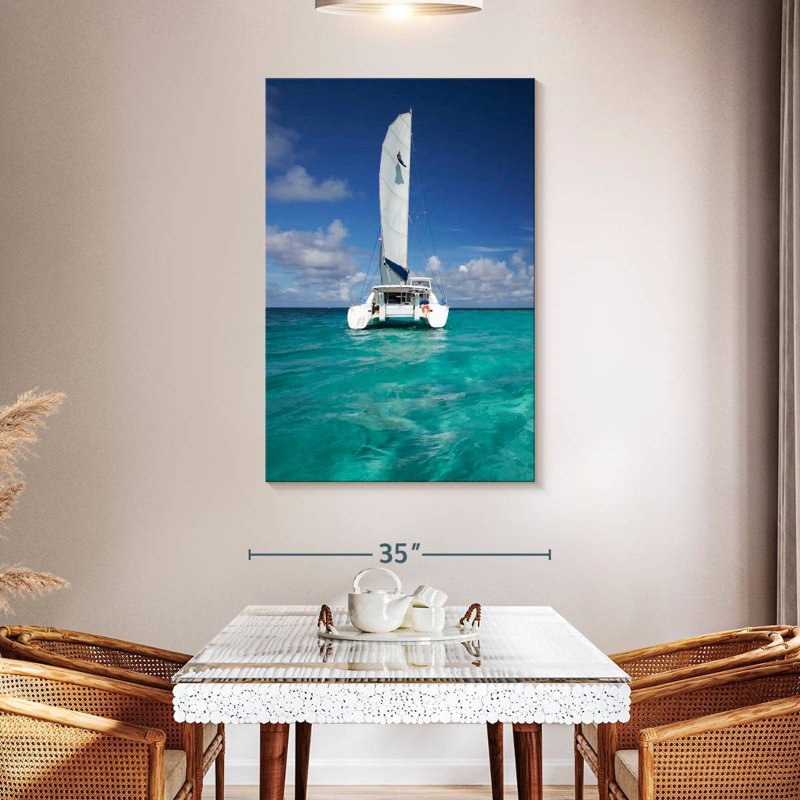 Aime Turquoise Sea Catamaran, 48" H x 32" W
