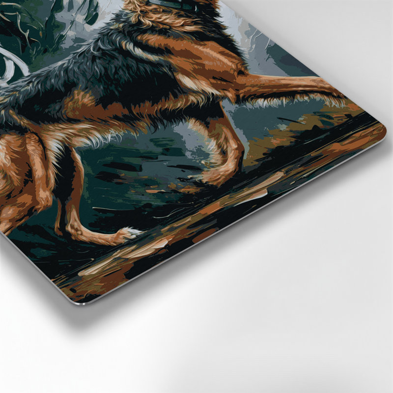 «Dogs Irish Wolfhound», art mural en métal bleu, H 16 po x l 16 po
