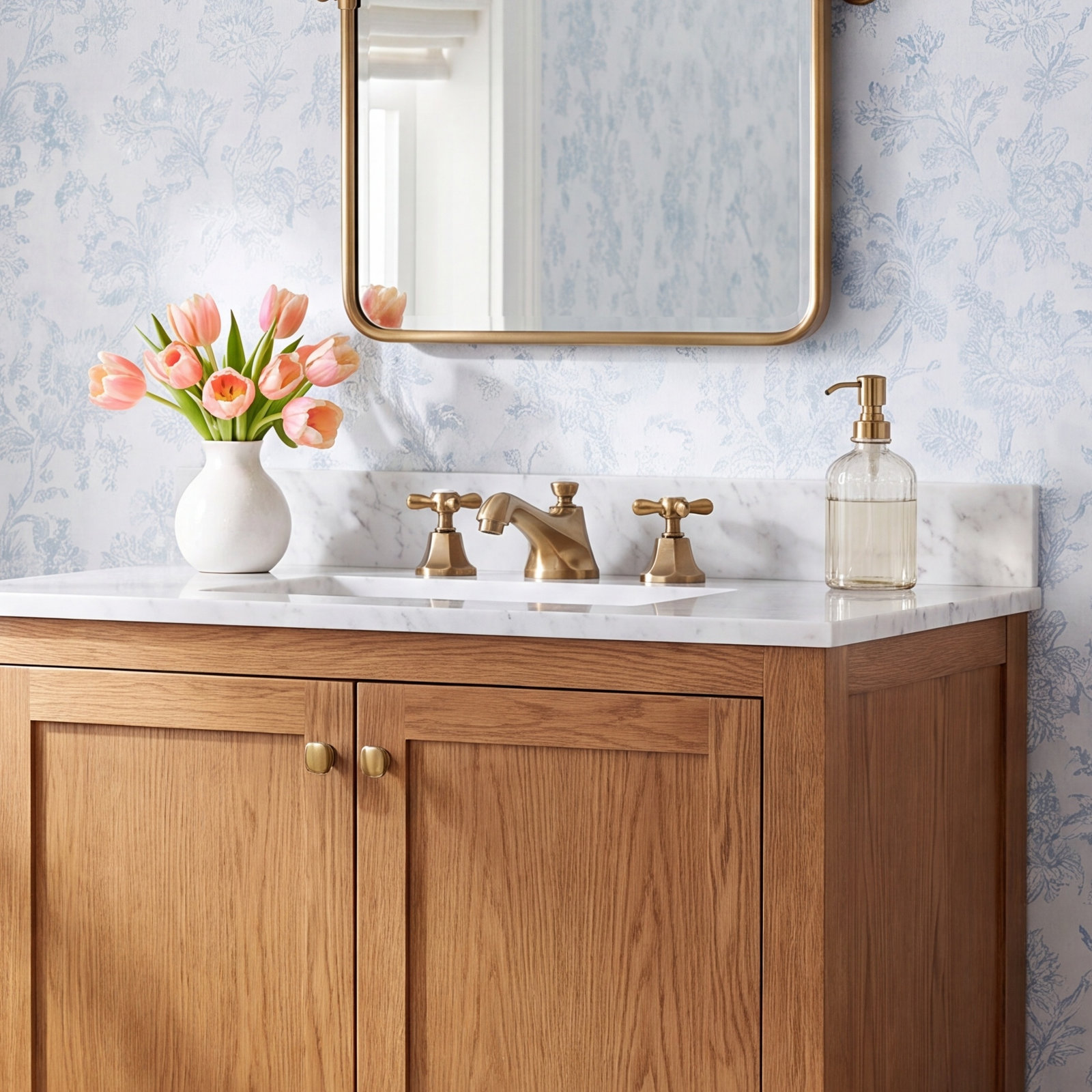 Essex Widespread Bathroom Faucet with Drain, Brushed Brass