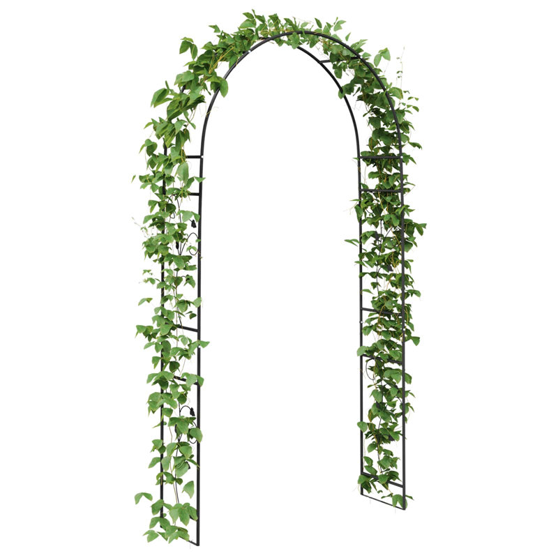 115cm W x 37cm D Steel Arbour, Black