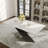63''-94'' Expandable Dining Table for 6-8, White Sintered Stone Kitchen Table with Black Stainless Steel Base