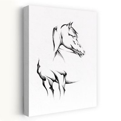 Affiche murale élégante et moderne représentant un cheval abstrait.