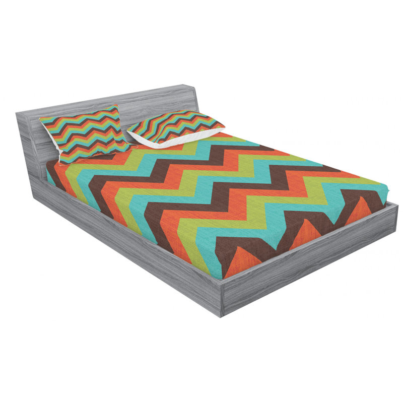 Microfiber Chevron Sheet Set, Full Sheet Set with Fitted Sheet