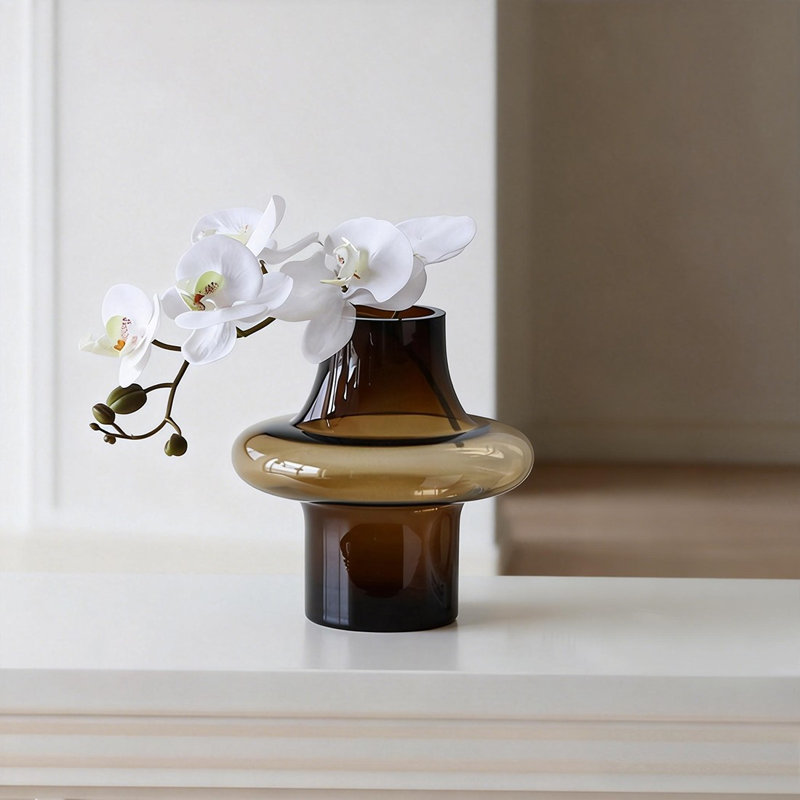 Vase de table en verre Amber