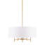 Lustre 5 lumières à abat-jour tambour