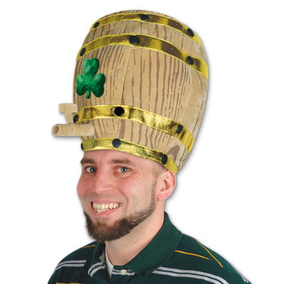 Chapeau de baril de bière peluché Shamrock