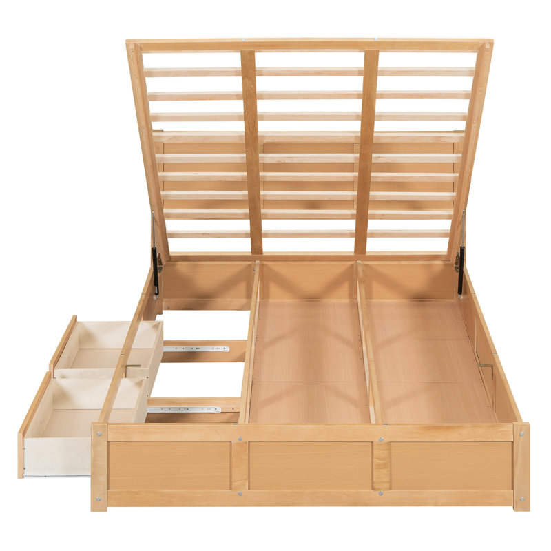 Lit plateforme en bois avec rangement 2 tiroirs sous le lit