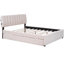 Grand lit plateforme tapissier avec lit gigogne simple TG - Beige pour une chambre classique et accueillante confortable-1153251831
