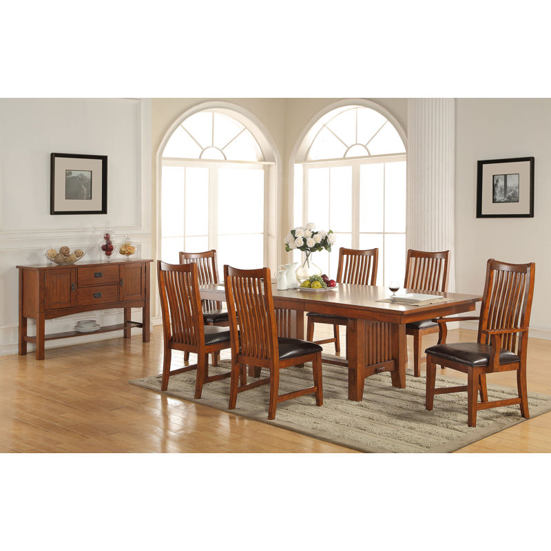 Mendell 6 - Person Extendable Trestle Dining Set