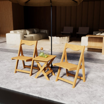 Matériau Ensemble bistro pour l'extérieur avec petite table pliable avec 2 chaises et table rectangulaire