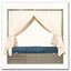 Lit de soleil réglable avec rideau et coussin amovible - 3 couleurs disponibles