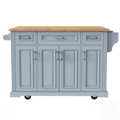 Kitchen Island With Drop Leaf, Ample Storage, And Rolling Wheels For Easy Mobility And Enhanced Functionality