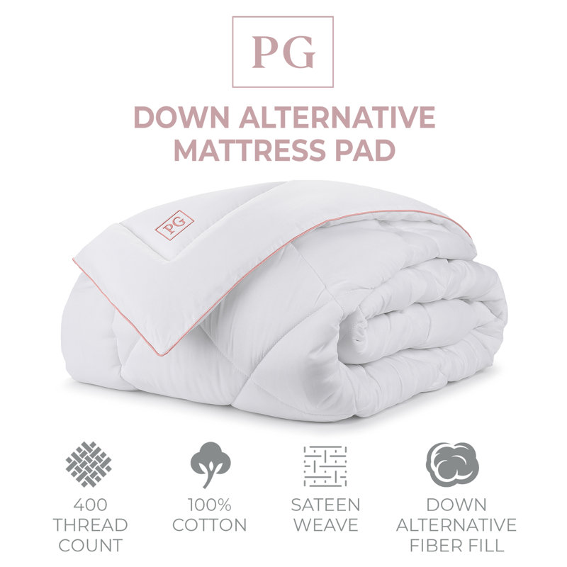 Full White Cotton Down Alternative Mattress Topper
