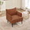 Fauteuil d'appoint à dossier haut en velours côtelé avec pieds en métal, canapé simple rembourré ergonomique pour la lecture dans le salon, orange