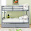 Lit superposé simple au-dessus de simple en bois avec tiroirs de rangement et échelle-2075027975