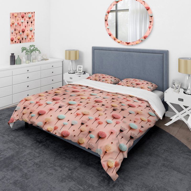 Ensemble de housse de couette Hennings, Housse de couette pour grand lit et 2 taies décor