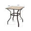 Table de bar d'extérieur carrée en métal avec plateau en bois