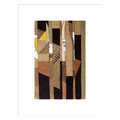 Nature morte avec bouteille et cigares par Juan Gris, impression giclée sur cadre