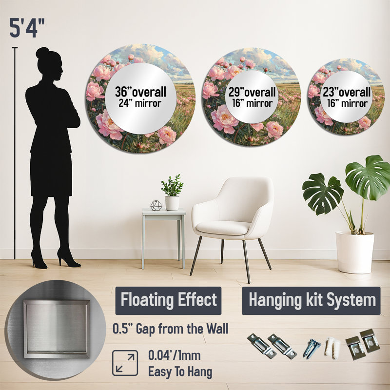 Pivoines à la ferme I - Art mural traditionnel - imprimé sur métal, 23 po x 23 po