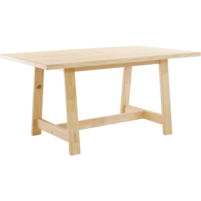 Willamette Pine Solid Wood Dining Table, Natural, H76 x L160 x W90cm