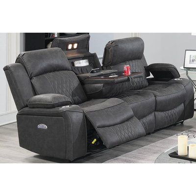 Gel gris anthracite avec fauteuil inclinable électrique, rangement, éclairage supérieur et mouvement réglable pour la maison contemporaine