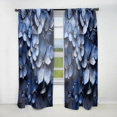 Dartmoor Adorned Blue Violet Beauty - Traditional Curtain - Velvet Room Darkening - 1 Panel