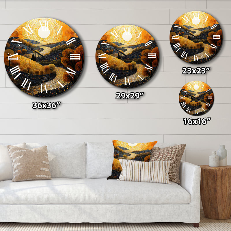 Horloge murale Canyon Golden Hour Collage I - Paysages, Moyenne
