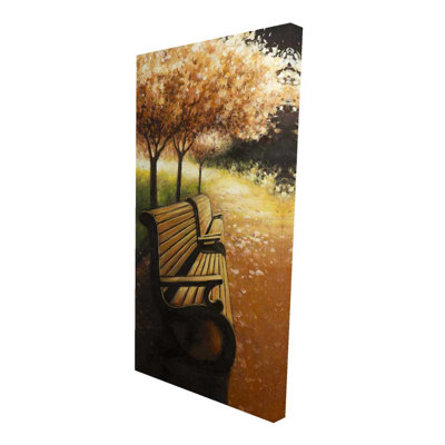 Banc de parc un jour d'automne | Décoration de chambre à coucher corail pour chambre à coucher