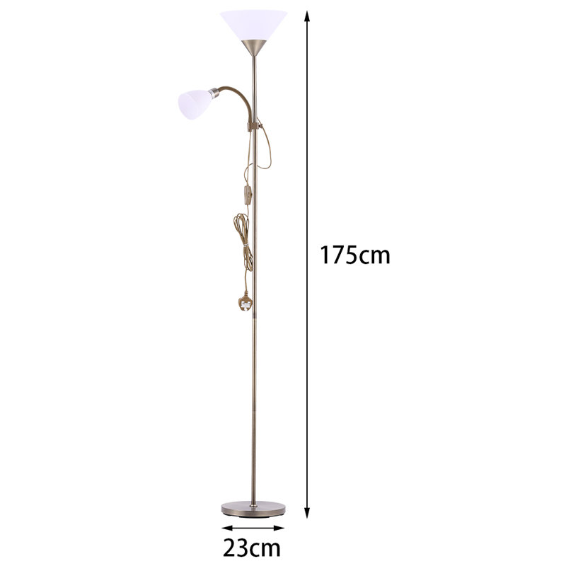 175cm Polished Torchiere Floor Lamp