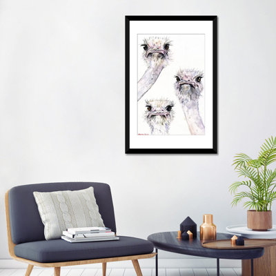 «Ostriches» par George Dyachenko - reproduction d'art sur toile tendue