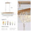 Série Chandelier, lustre rectangulaire réglable en cristal, luminaire en cristal industriel moderne E12, luminaire suspendu en fer forgé rustique (convient pour la cuisine / le salon / la chambre à coucher) Doré (ampoules non incluses)-398350565