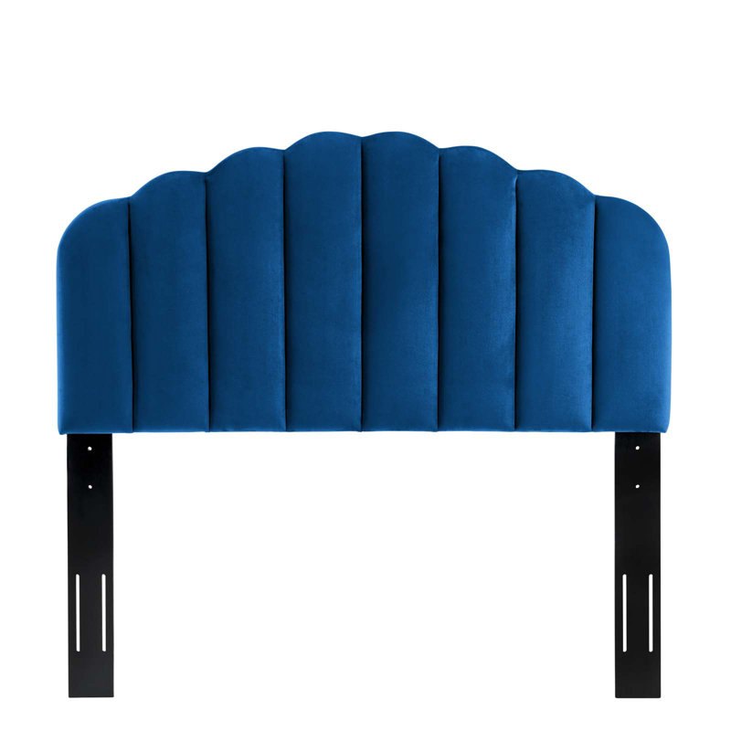 Veronique Performance Velvet Headboard, Navy, Full/Queen