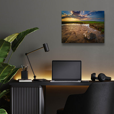 «Sunset On Paines Creek Beach» par Rick Berk, art mural en verre acrylique