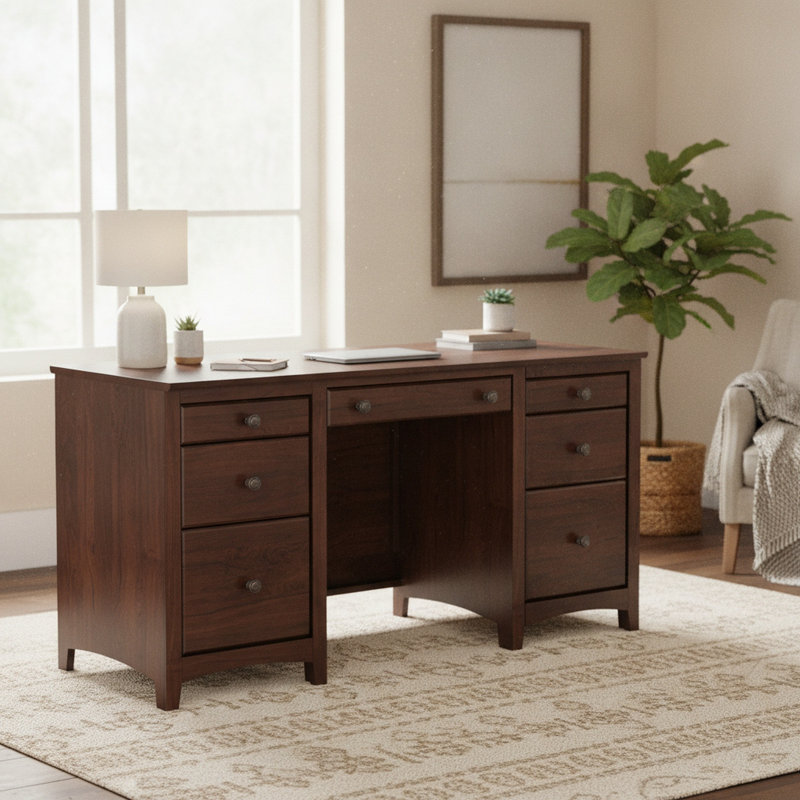 Crédence en bois massif Malani, Brown Mahogany