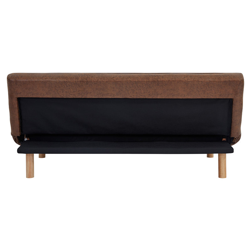 Beaminster 3 Seater Faux Leather Sleeper, Brown