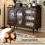Buffet en bois massif brun 55,12 po