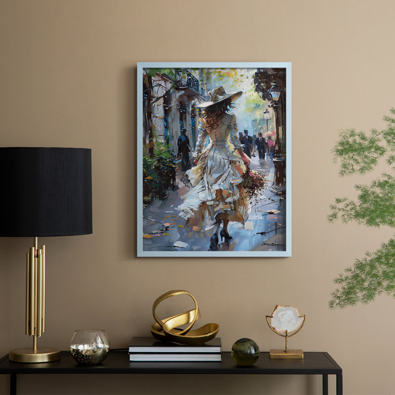 «WOMEN Series DCCXII», reproduction encadrée - bois massif, H 21 po x l 17 po, Bleu