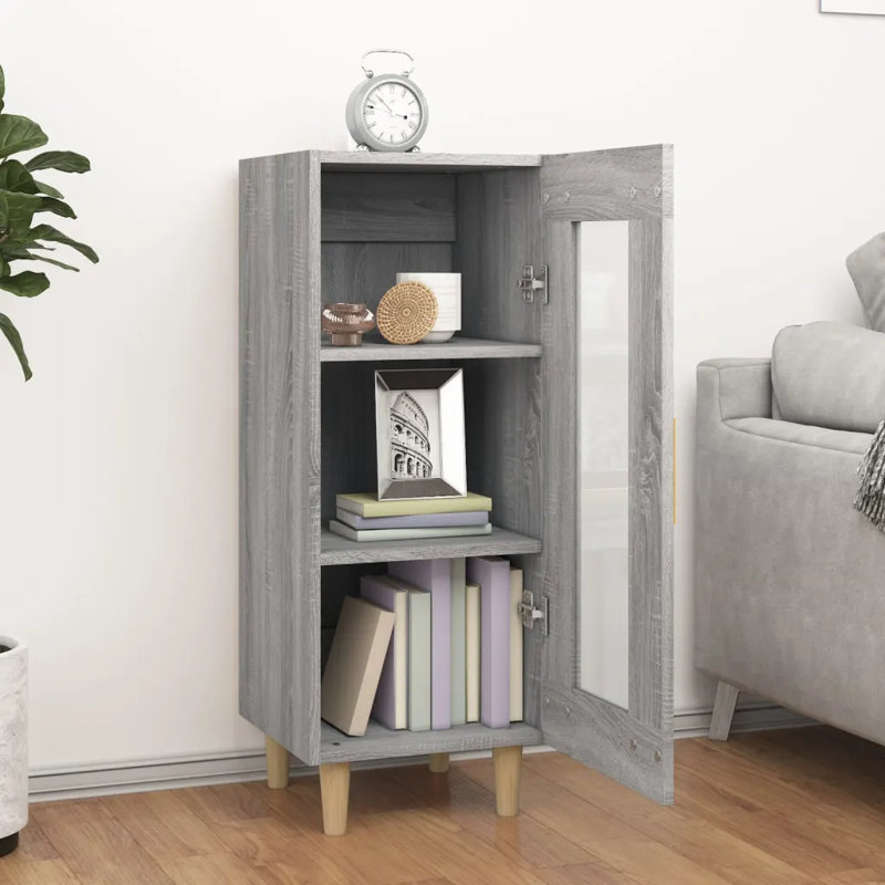 Jhaban 1 - Door Accent Cabinet, Grey Sonoma