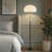 Textured Ceramic Floor Lamp with Fluted Fabric Shade White