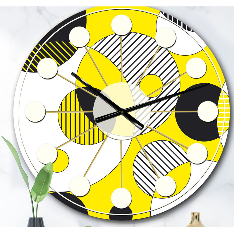 Horloge murale circulaire Mid-Century, Surdimensionné