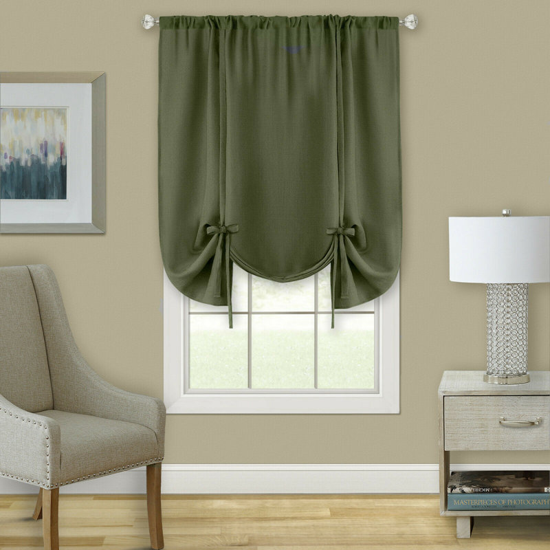 Clarisa Tie-Up Window Valance, Sage Green