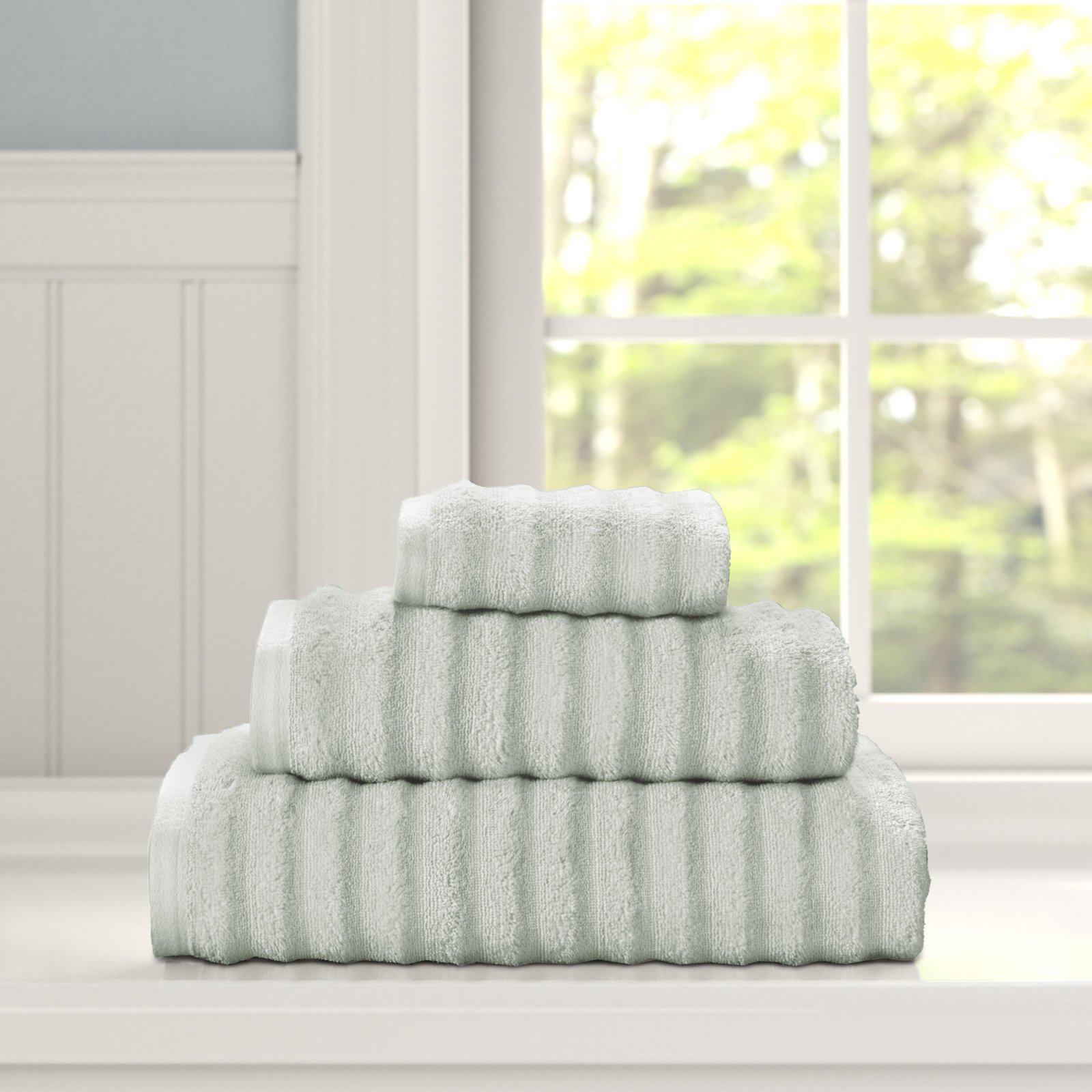 Crete Striped Cotton Hand Towels, Spa