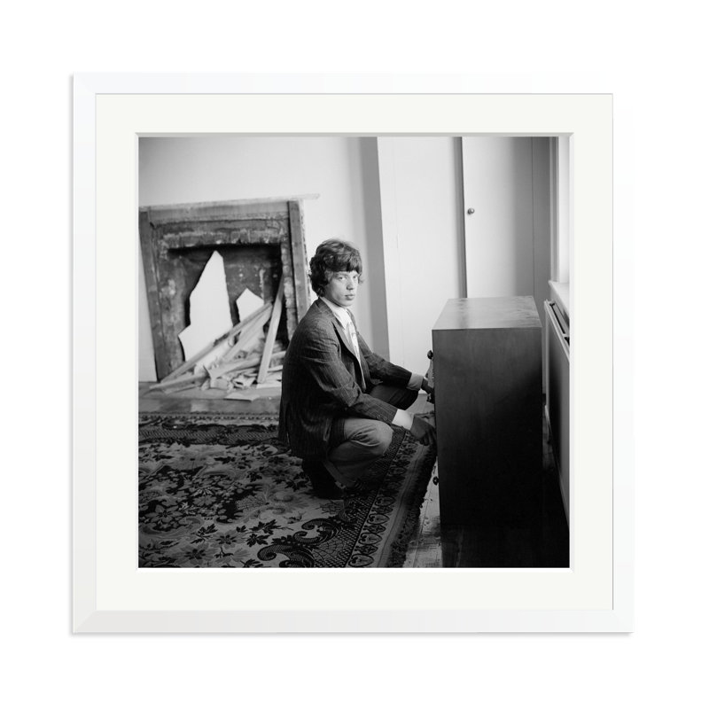 Mick Jagger at Home, 1966, 25" H x 25" W, White
