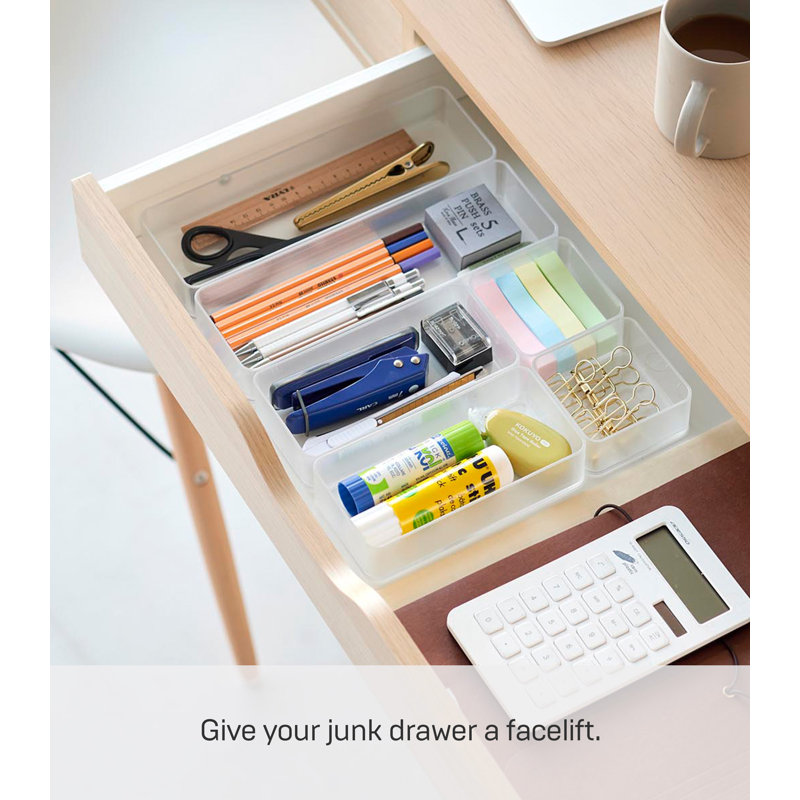 Yamazaki Home Stackable Organizers [Set Of 2] - Four Sizes, Small, White