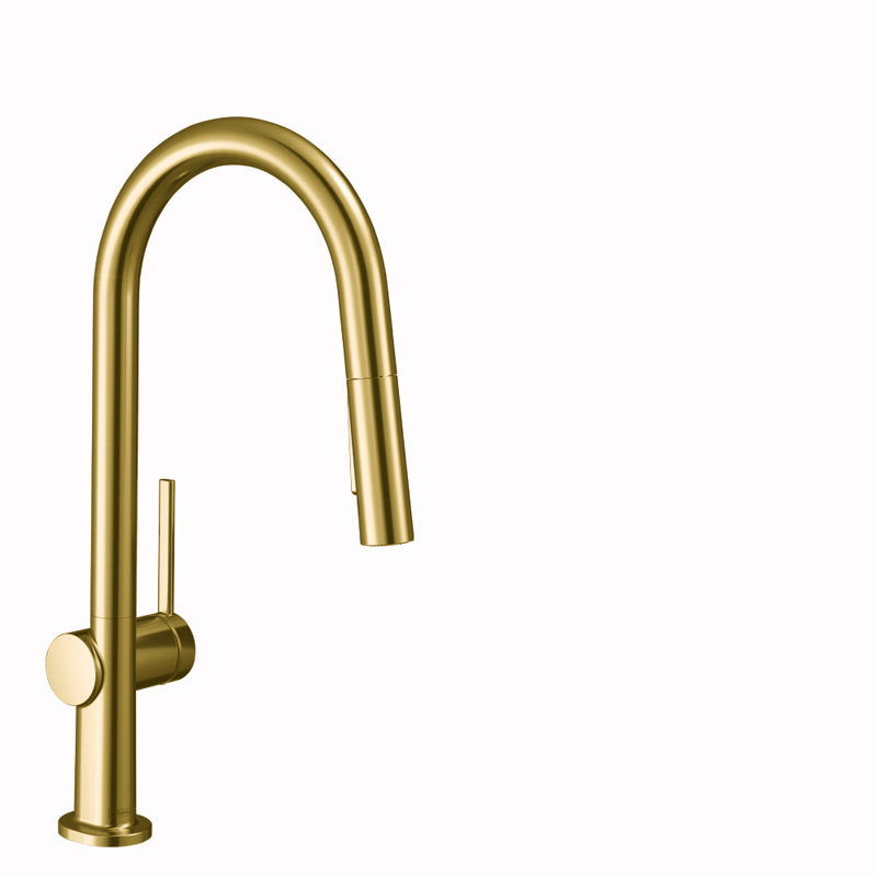 hansgrohe Talis N HighArc Kitchen Faucet, A-Style 2-Spray Pull-Down with sBox, 1.75 GPM, Brushed Gold Optic