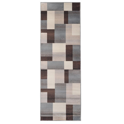 Tapis gris tissé à la machine Dushon
