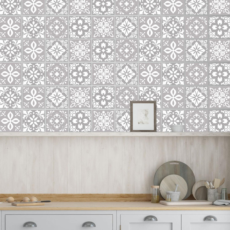 Amarie 38.1cm W x 38.1cm L Vinyl Peel and Stick Mosaic Tile