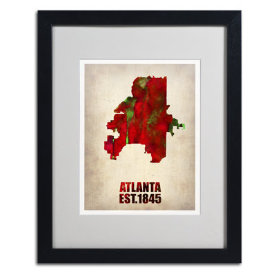 « atlanta aquarelle », impression encadrée sur toile