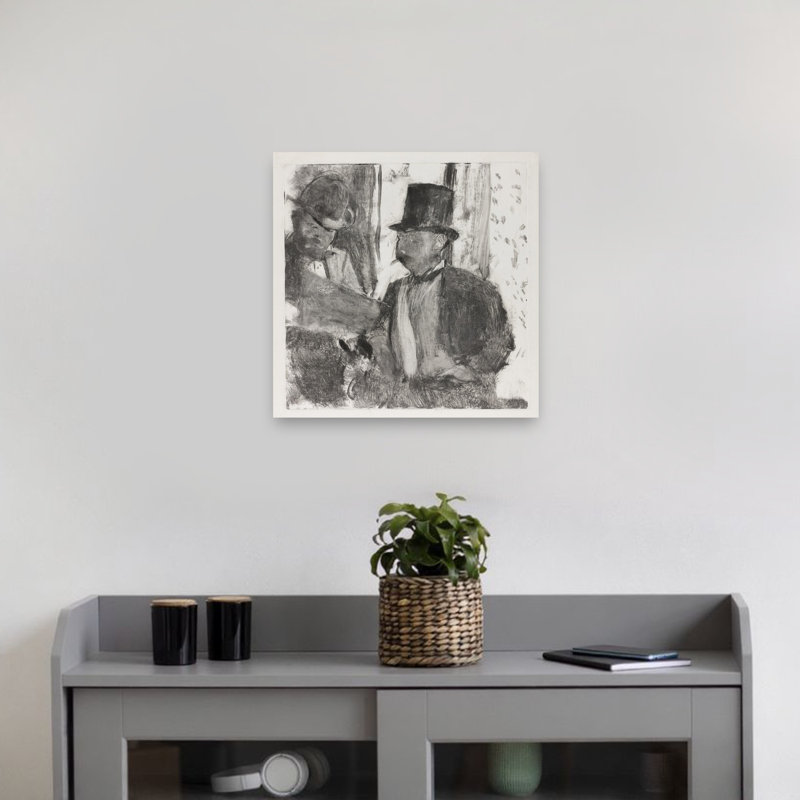 Les Deux Connaisseurs, vers 1880. Estampe d'art mural abstraite contemporaine., H 18 po x l 18 po